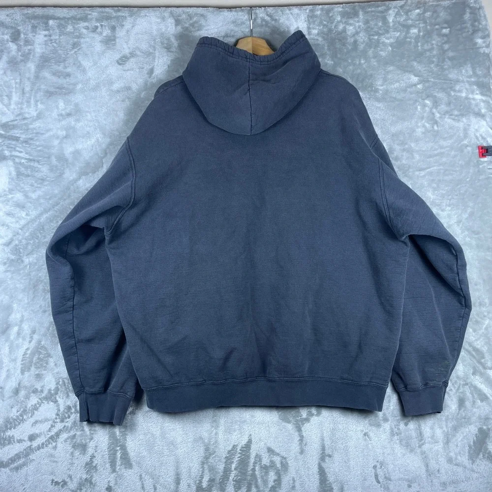Vintage 90s Y2K Adidas Hoodie Men XL Black Canada Soccer Sun Faded